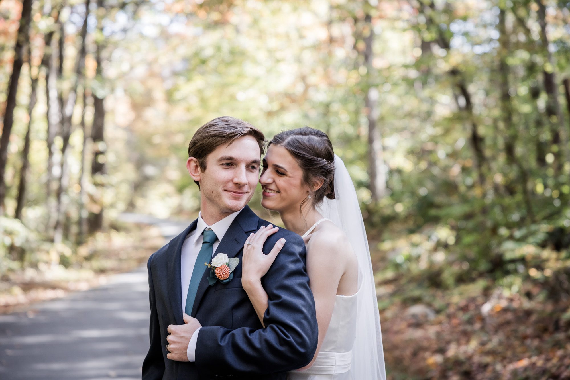 Forest Bride and groom Portrait