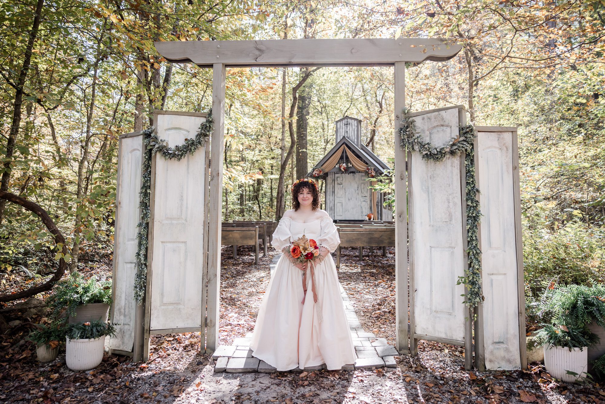 Fall forest Bride Portrait