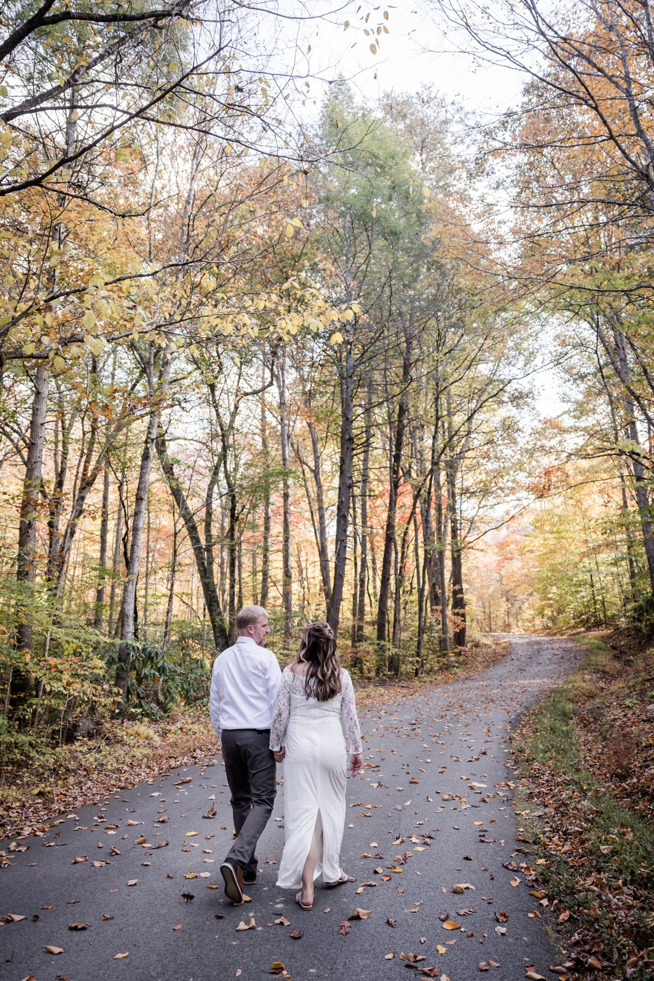 Fall bride and groom portrait 
