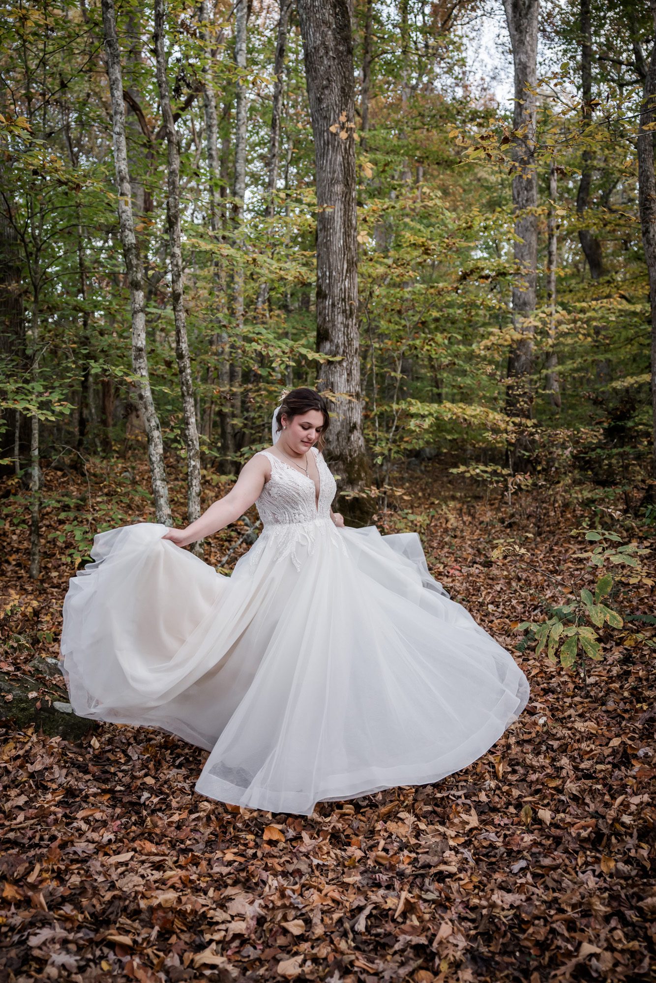 Outdoor October Forest Wedding
