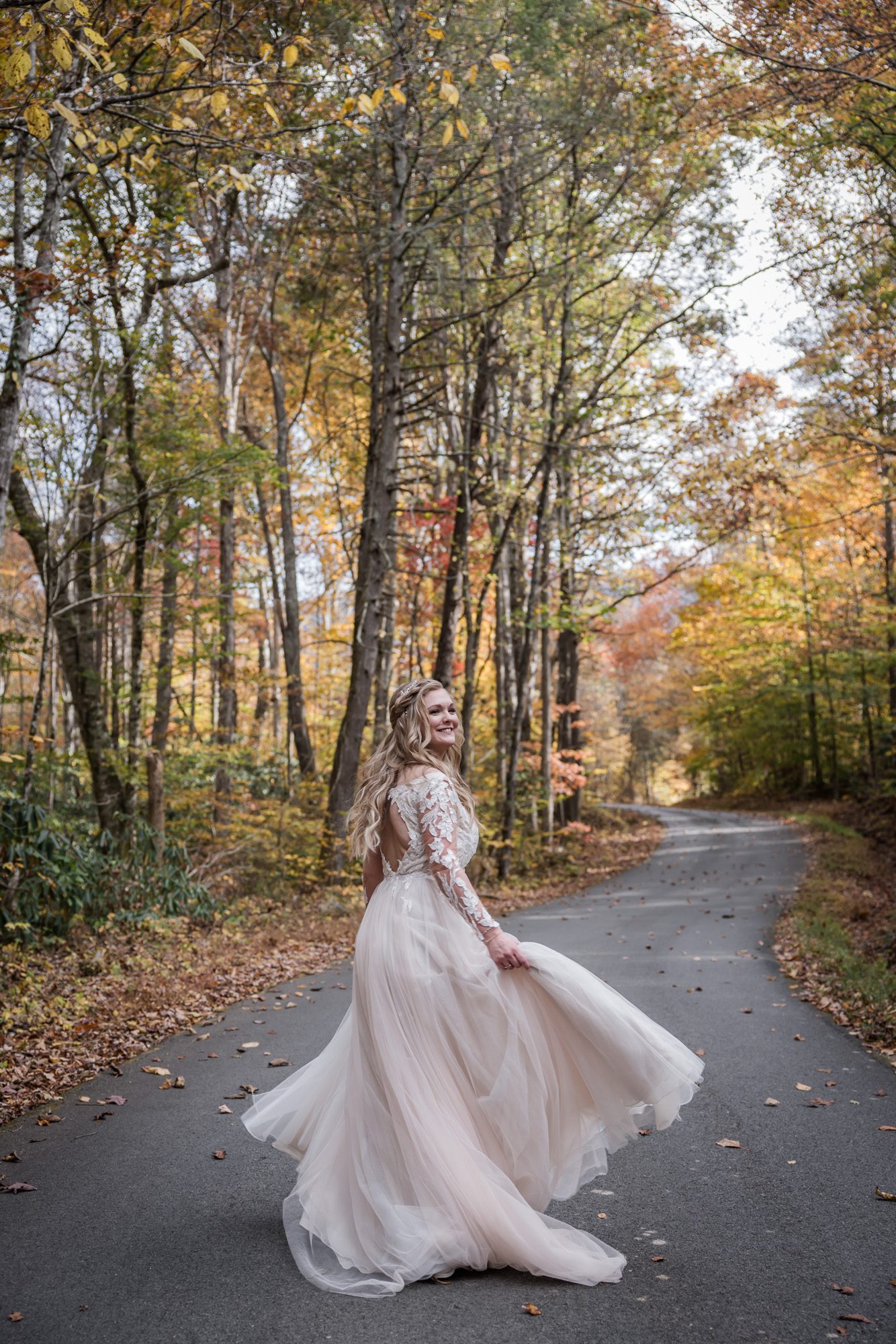 Fall Micro Wedding bride portrait