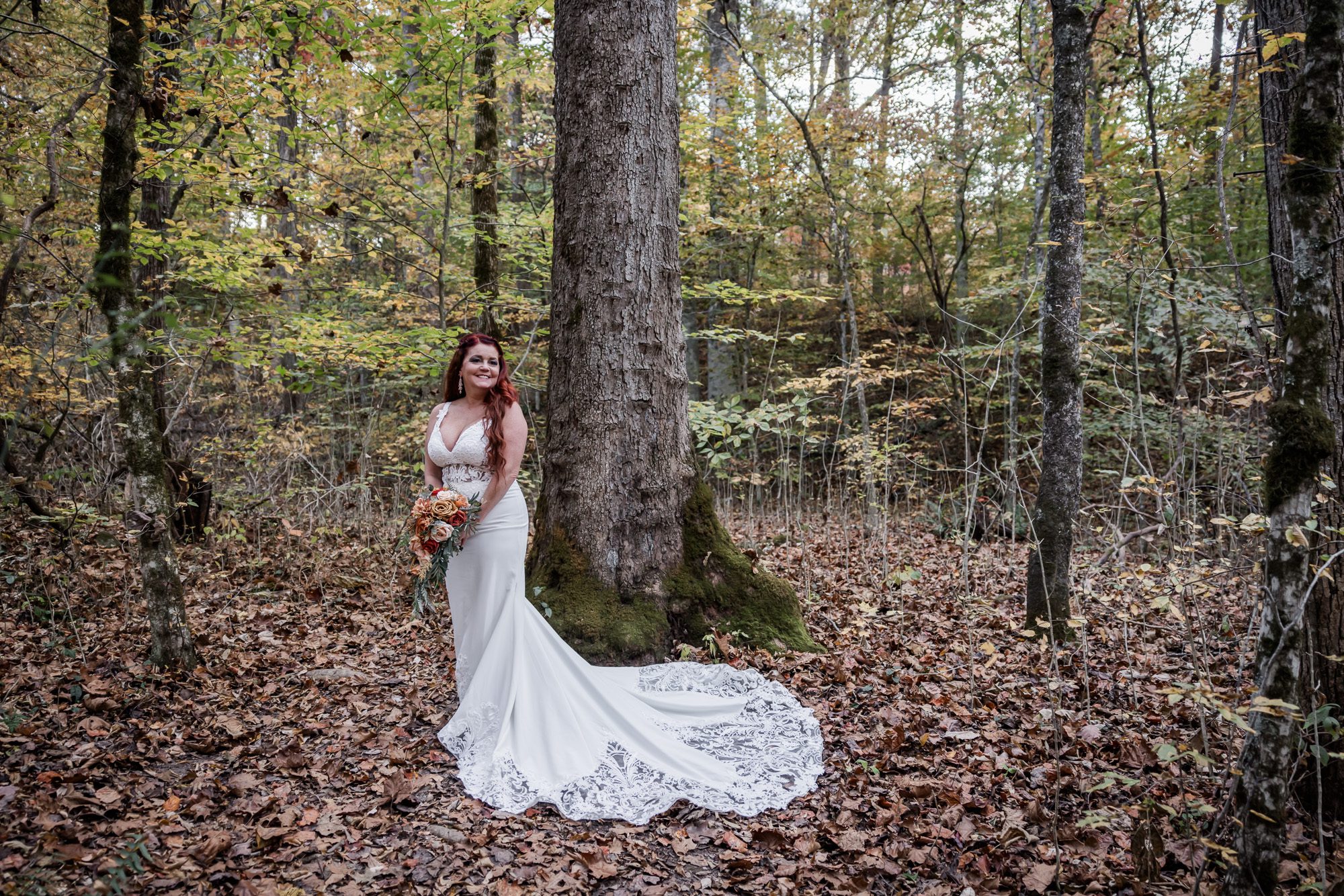 woodsy bride portrait