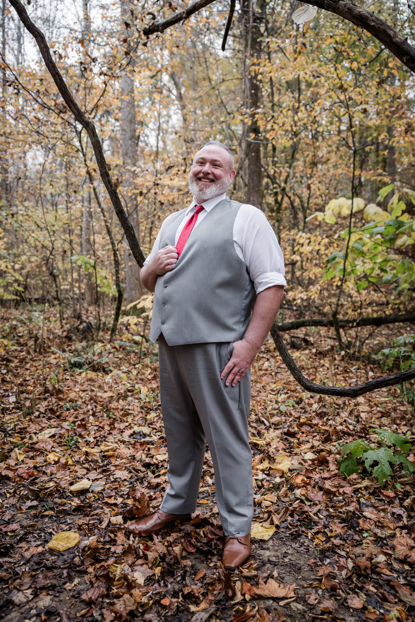 Outside groom portrait