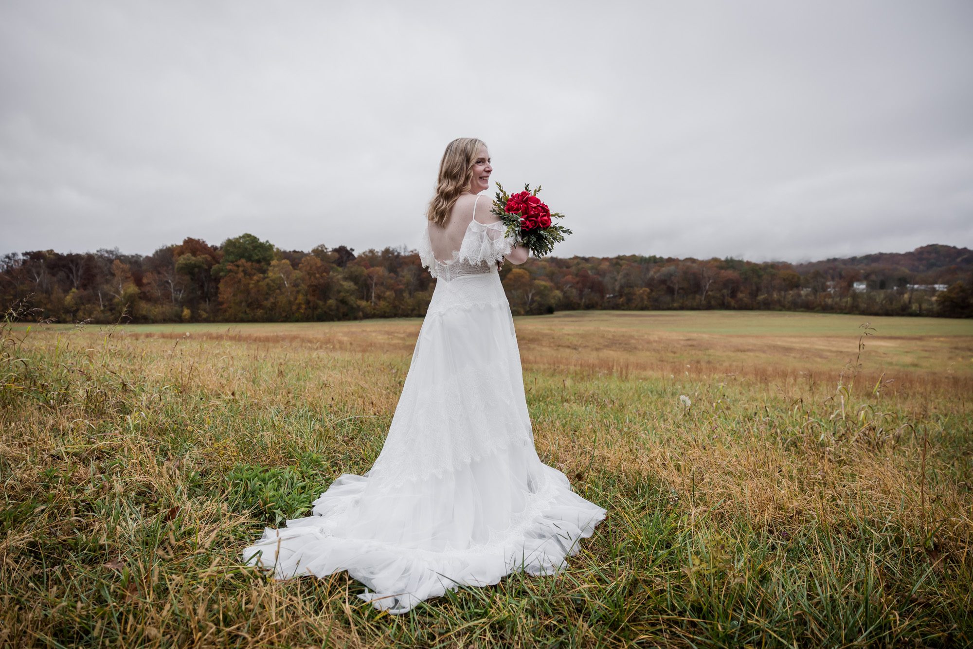 Field bride portrait