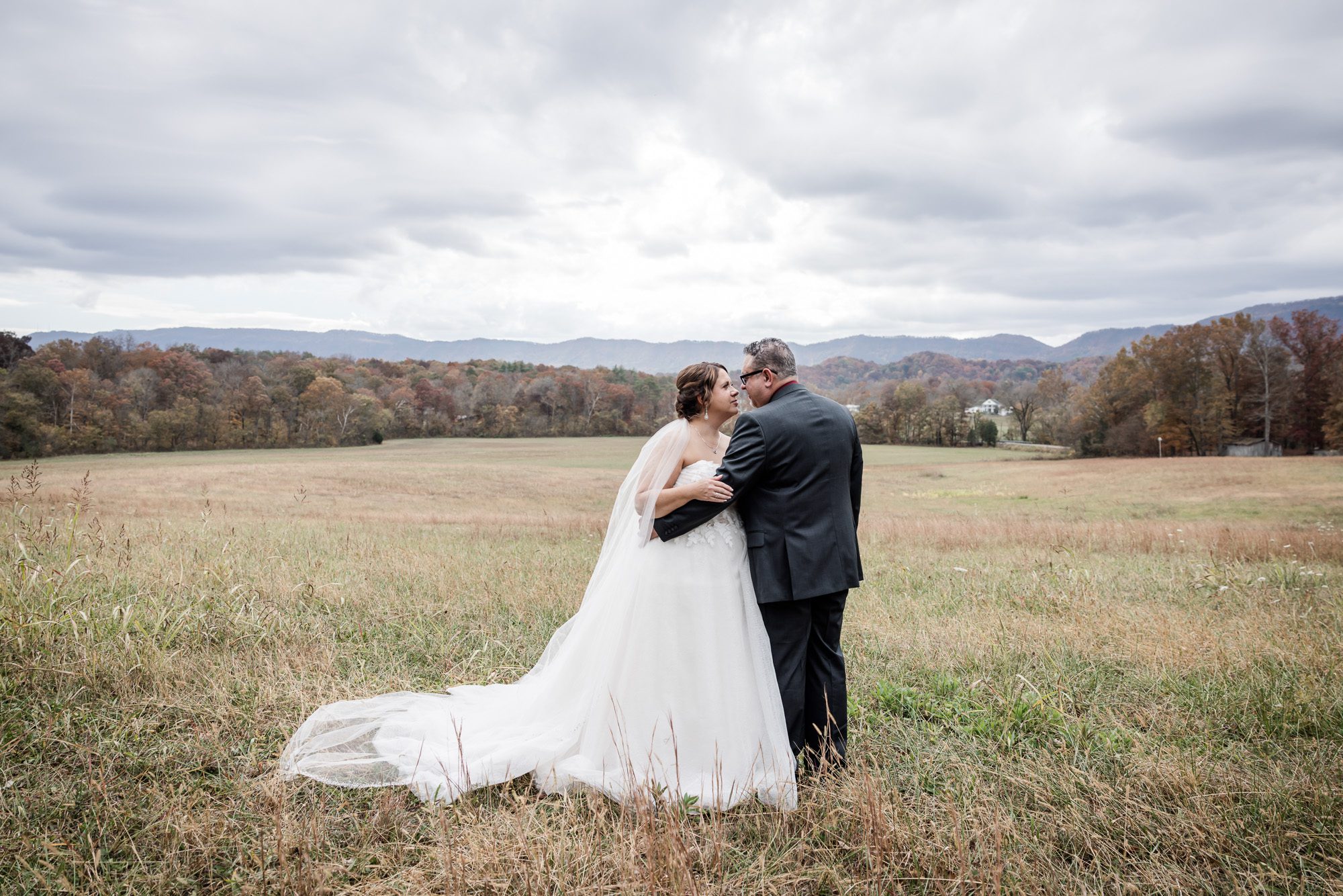 Mountain bride and groom portrait