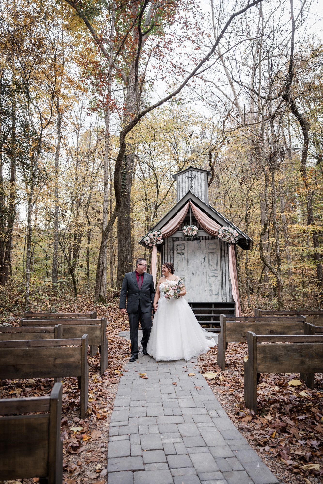 Fall bride and groom Portrait