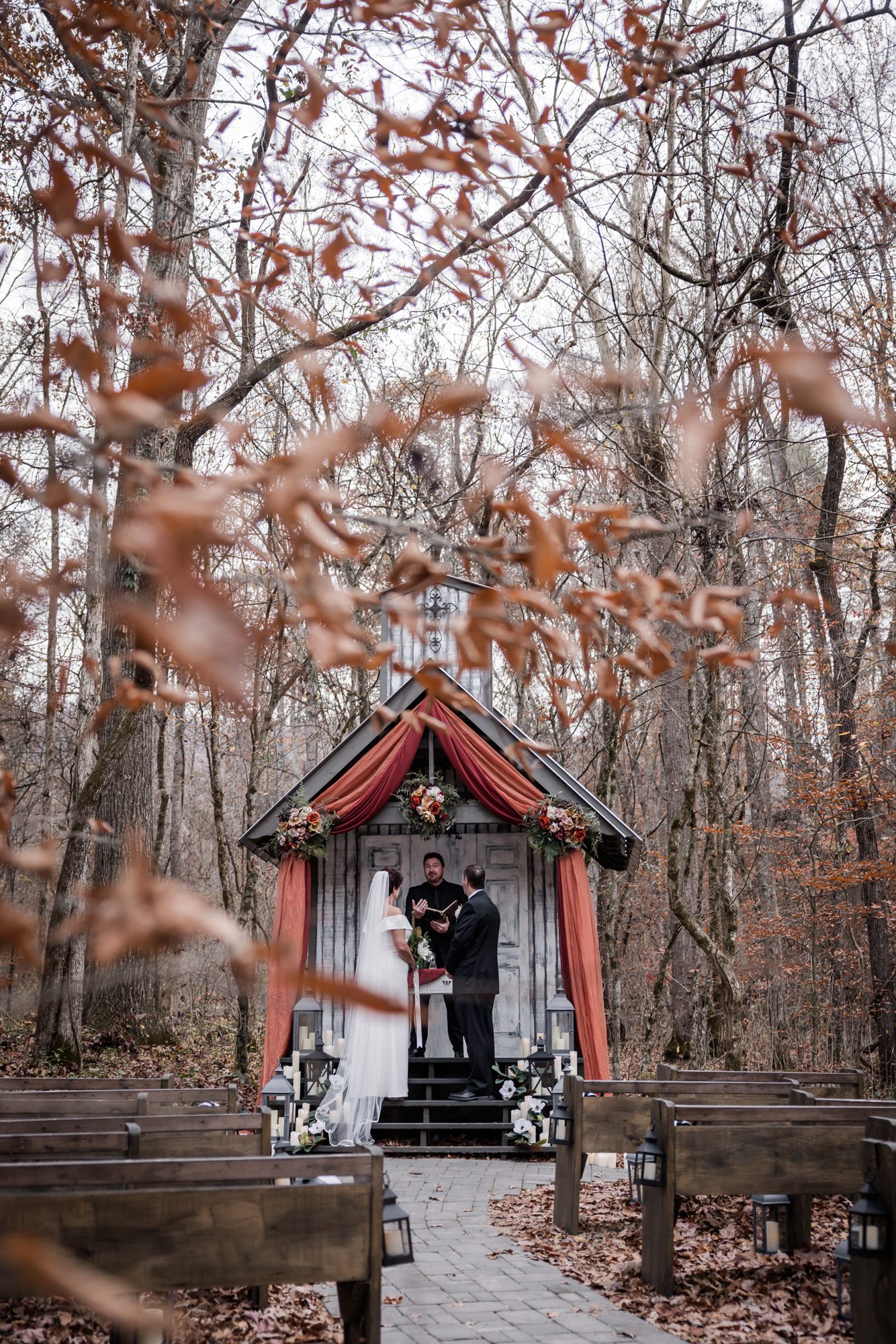 Fall Smoky Mountain Elopement ceremony