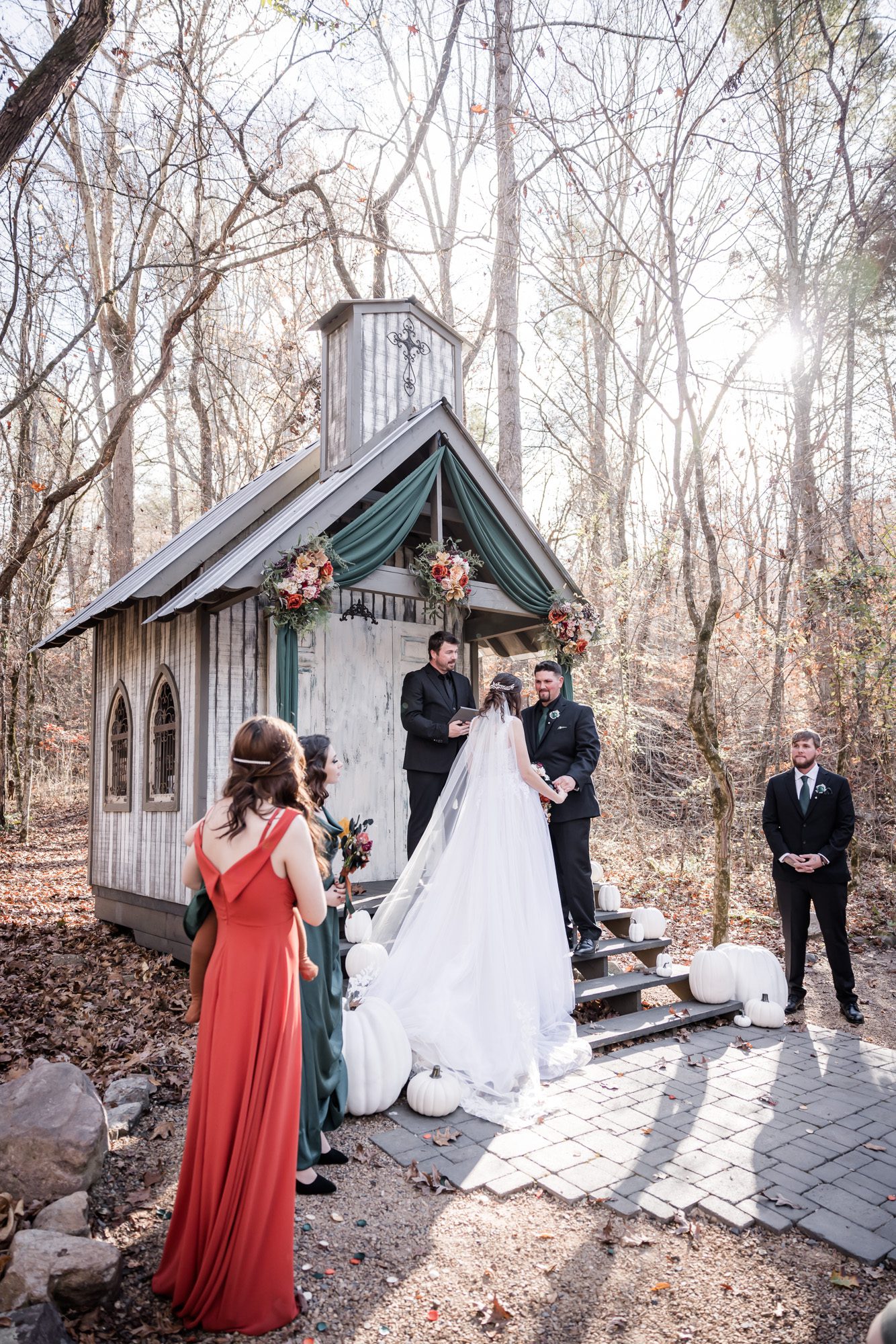 Afternoon in the woods micro wedding ceremony