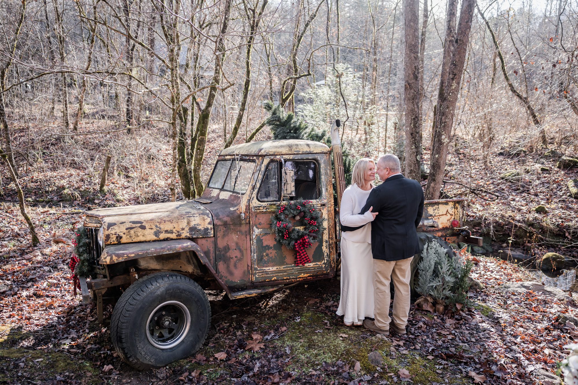 Rustic Bride and groom portrait