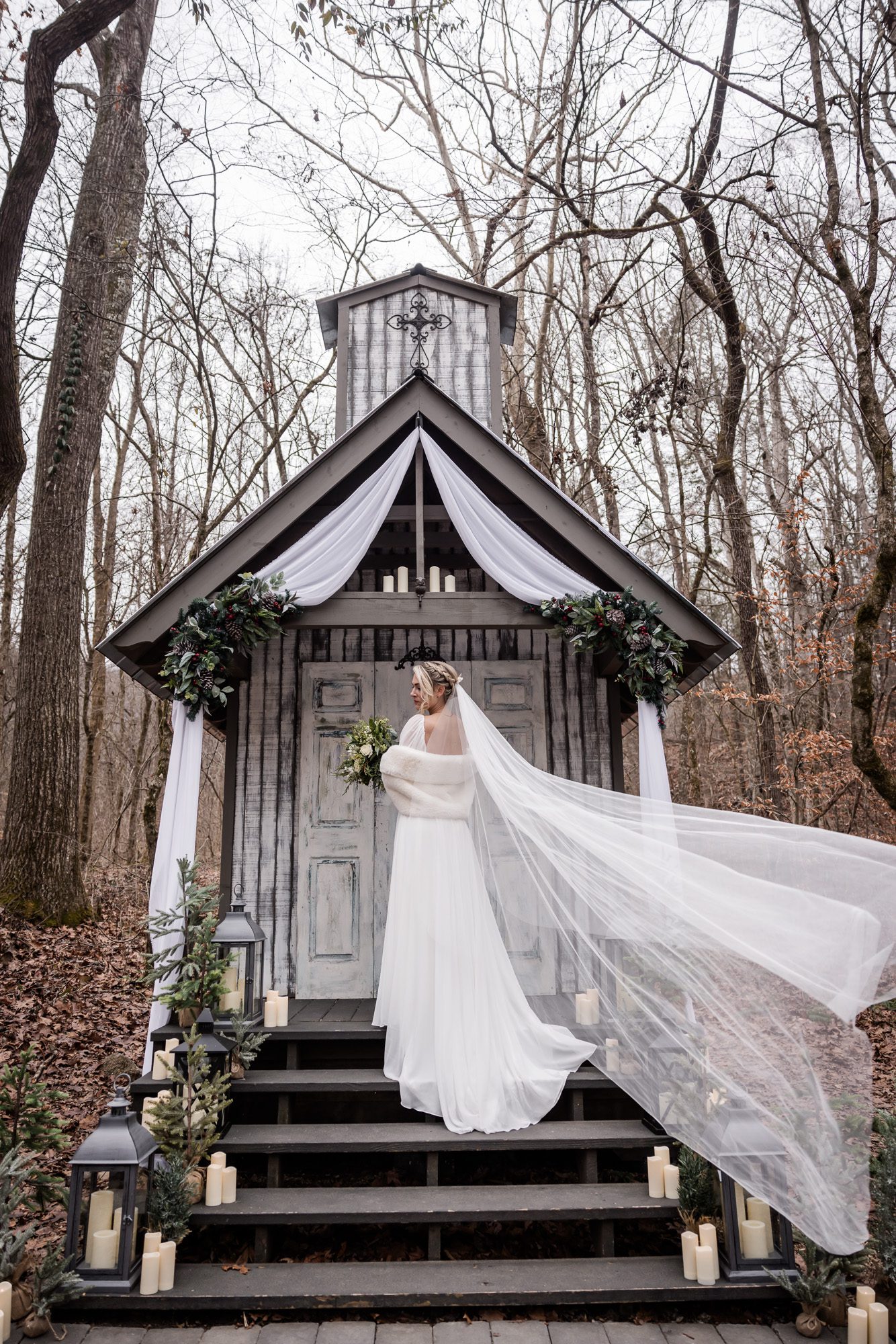 Long Veil Bride portrait