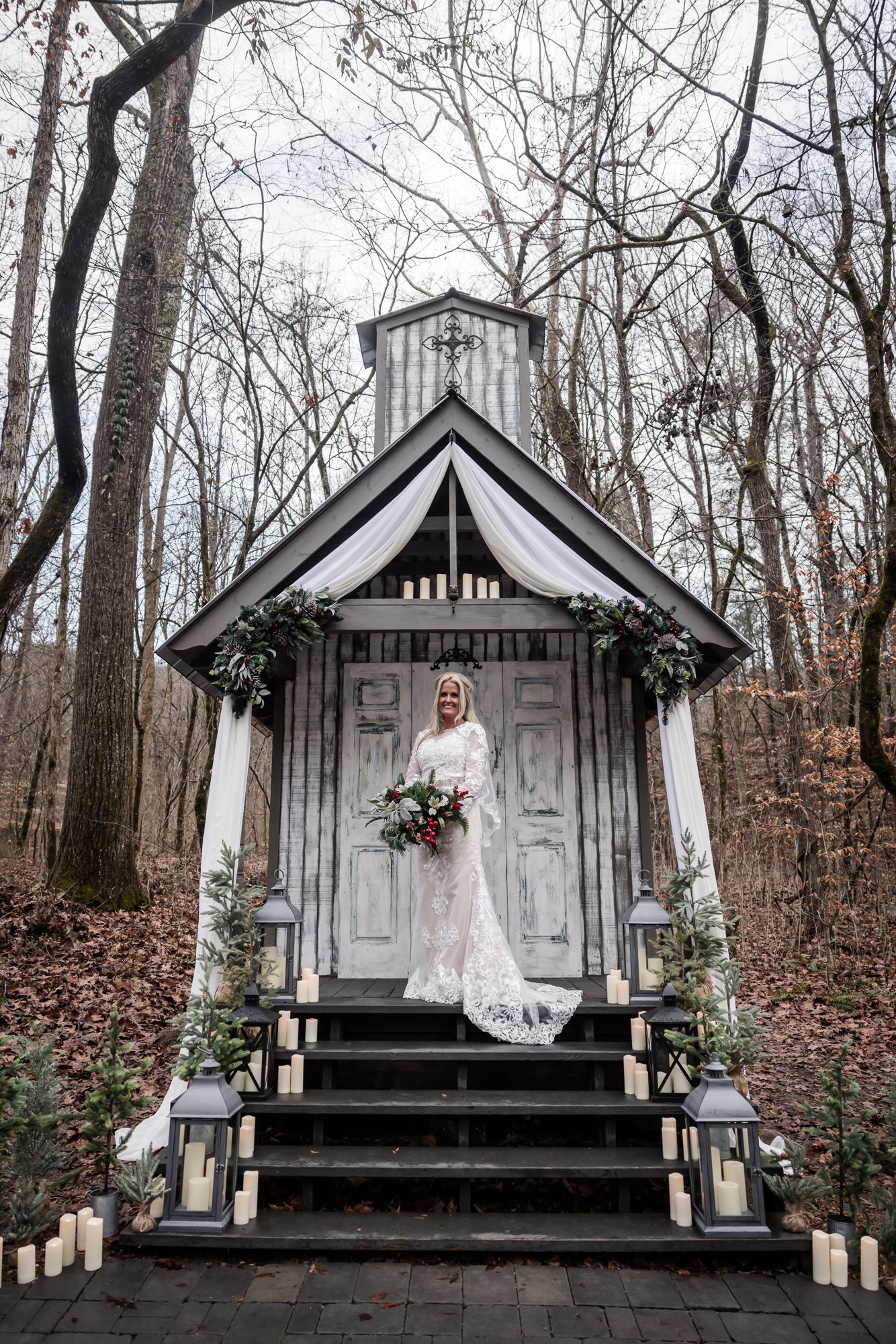 winter bride portrait