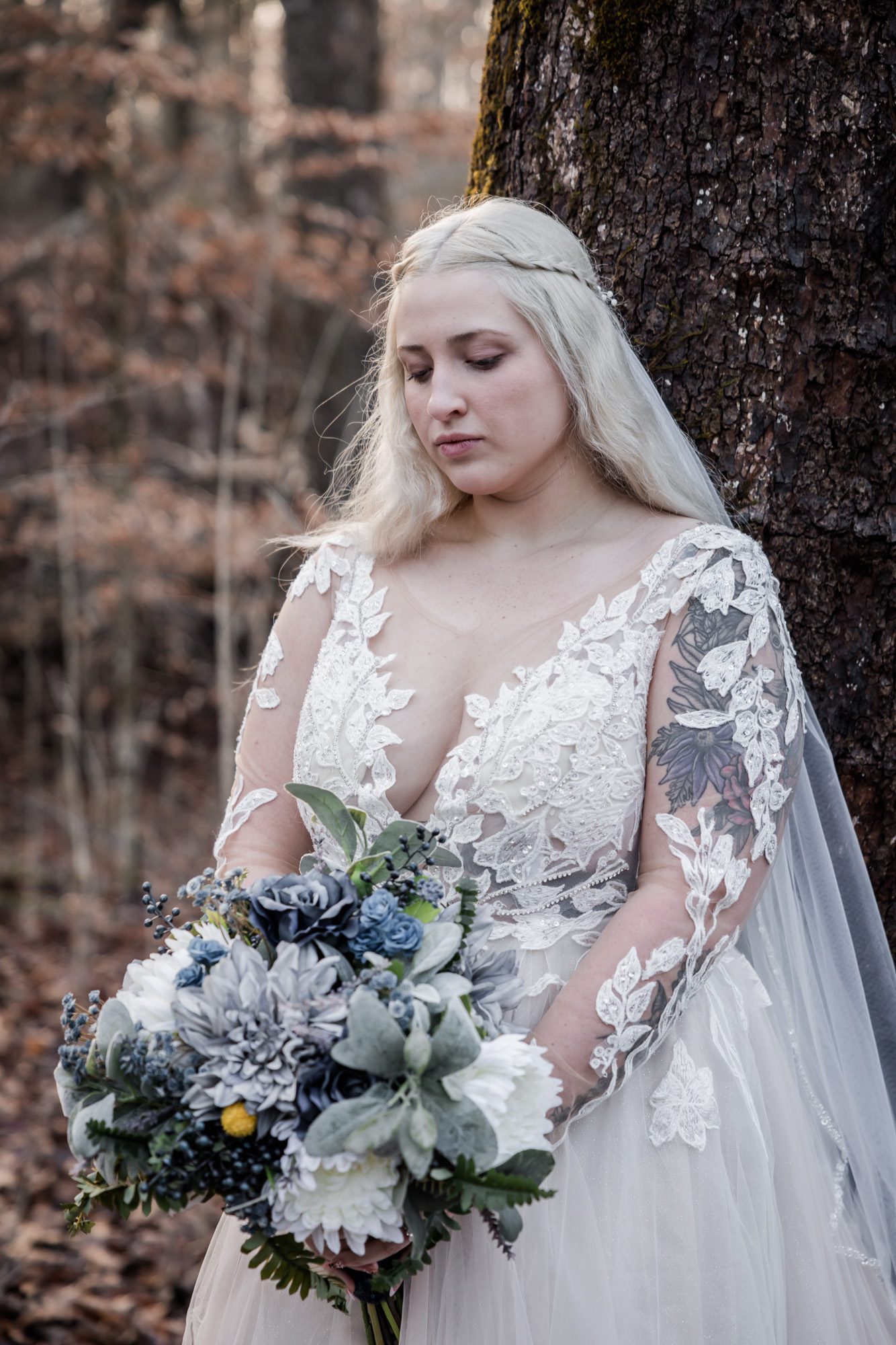 woodsy bride portrait