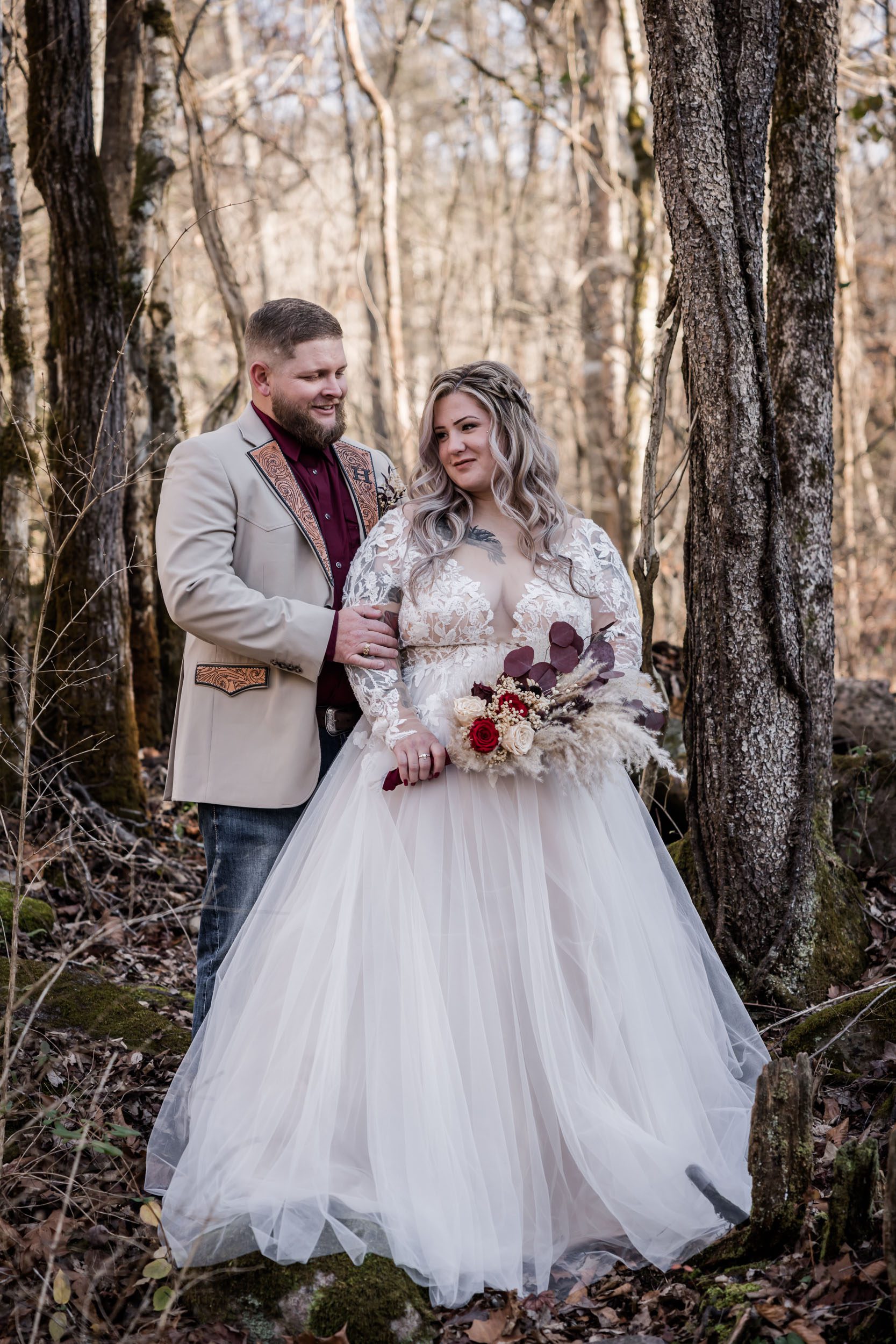 Smoky Mountain Bride and Groom 