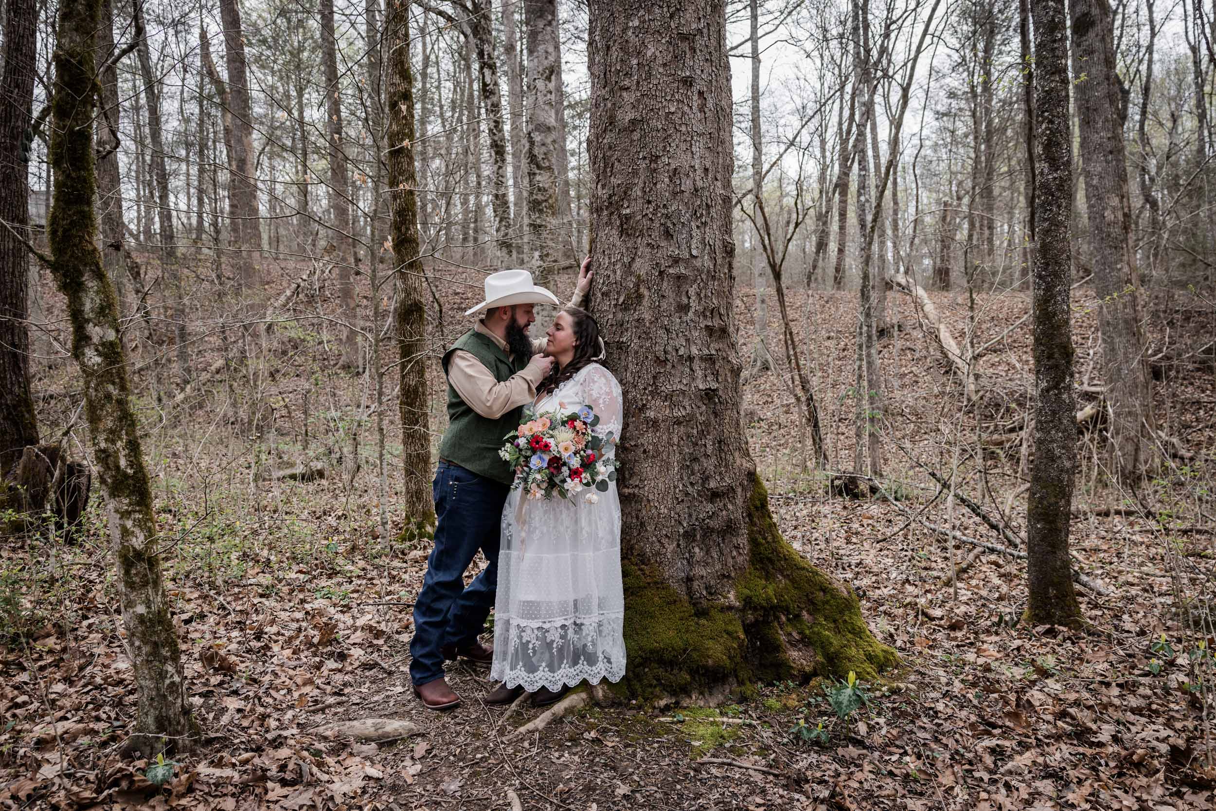 Smoky Mountain Bride and Groom 