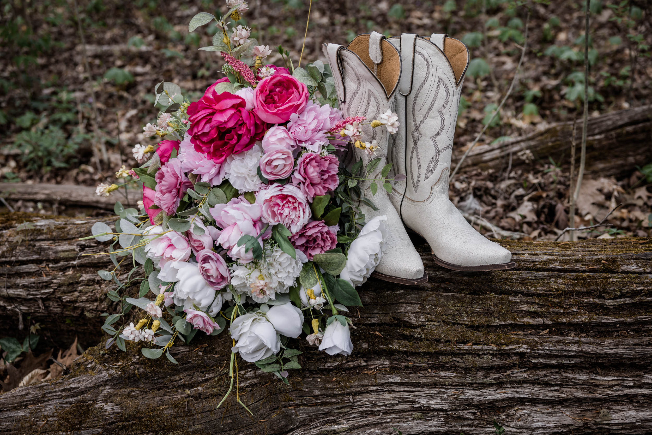 Wedding Bouquet and Wedding Boots 