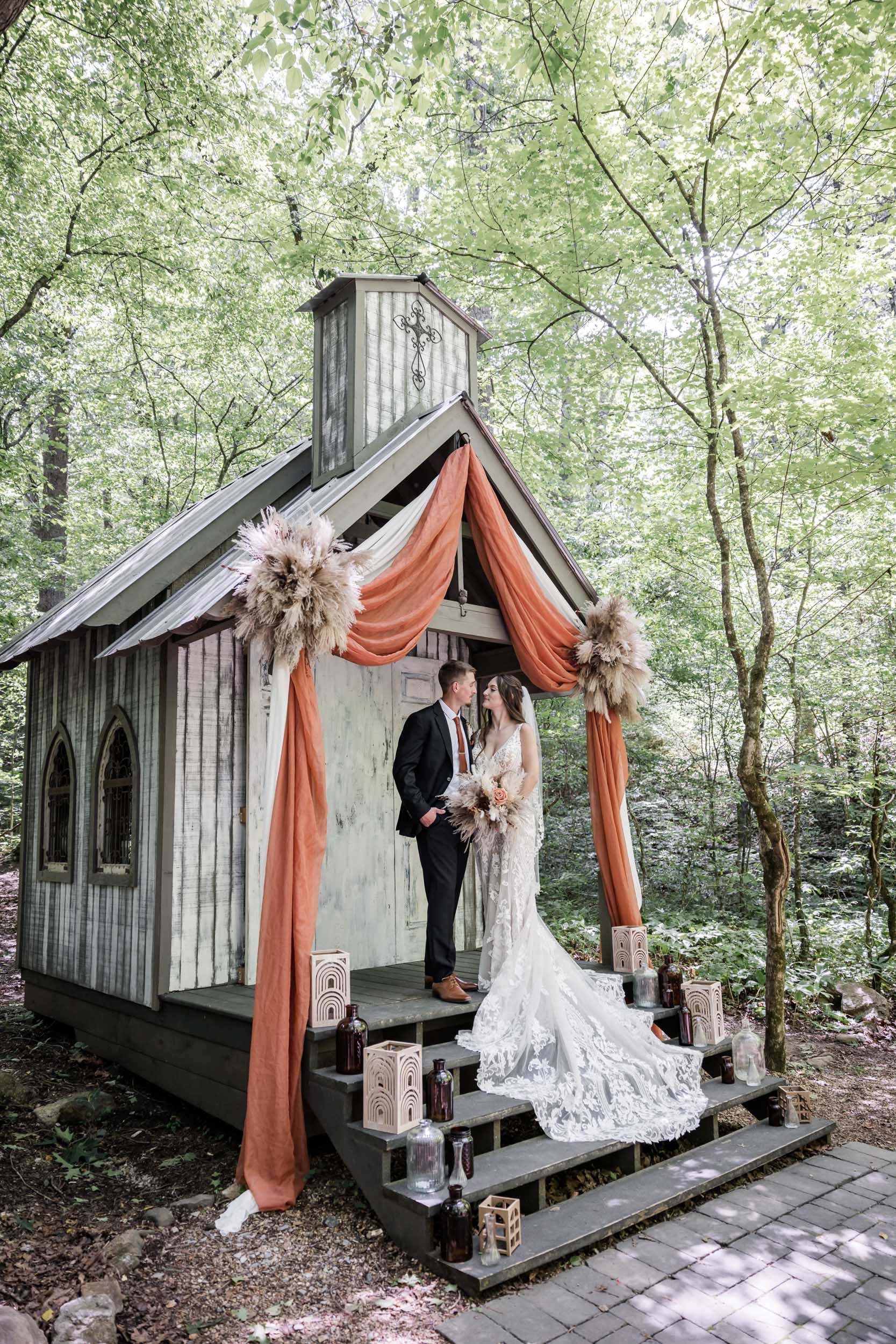 Smoky Mountain Bride and Groom