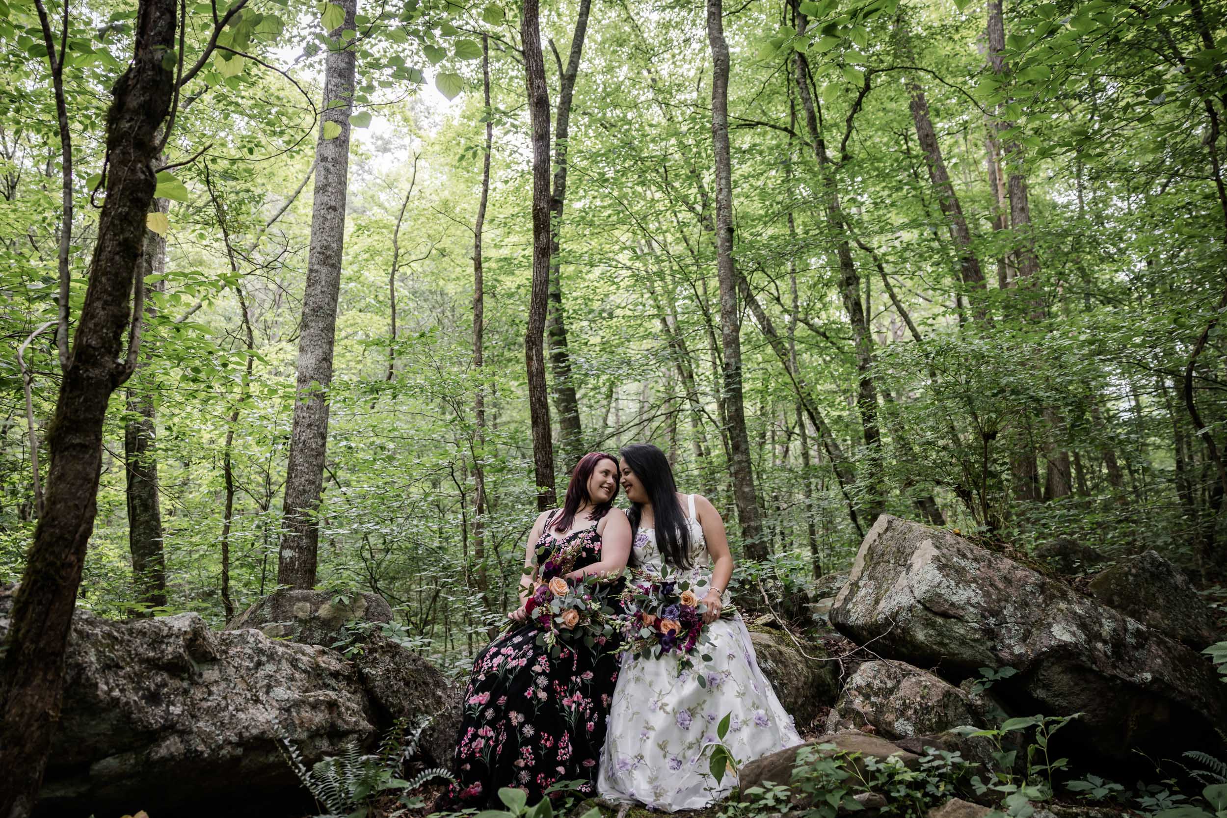 Forest Elopement - Two Brides 
