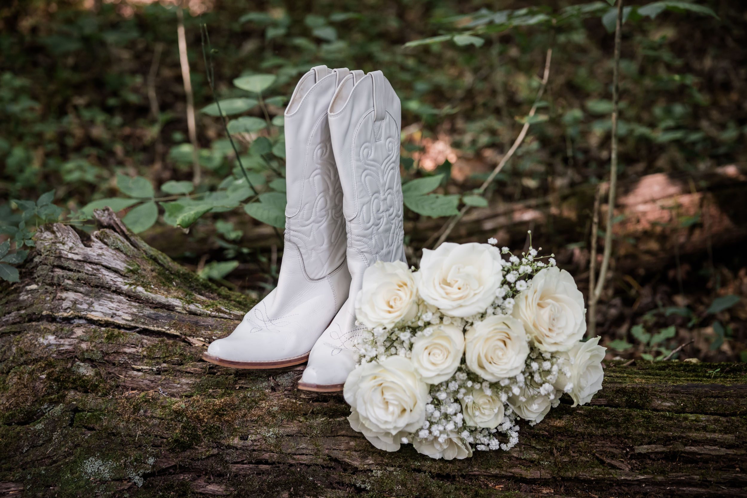 Wedding Boots and Wedding Bouquet