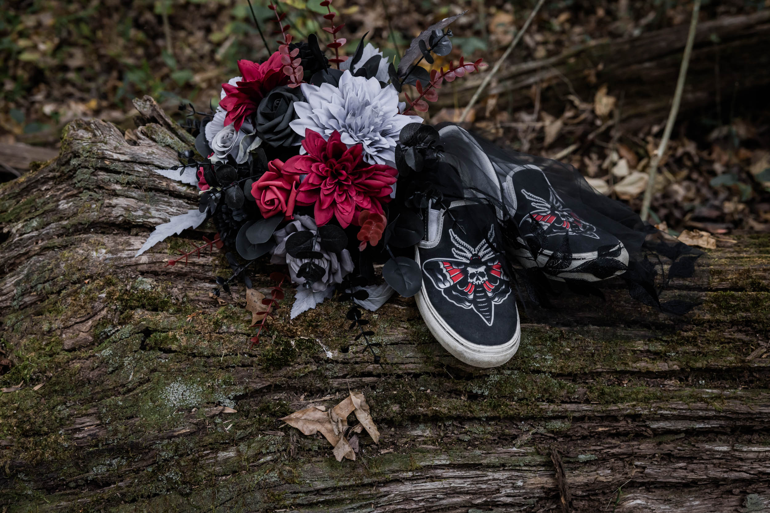 Wedding Bouquet and Spooky Wedding Shoes 