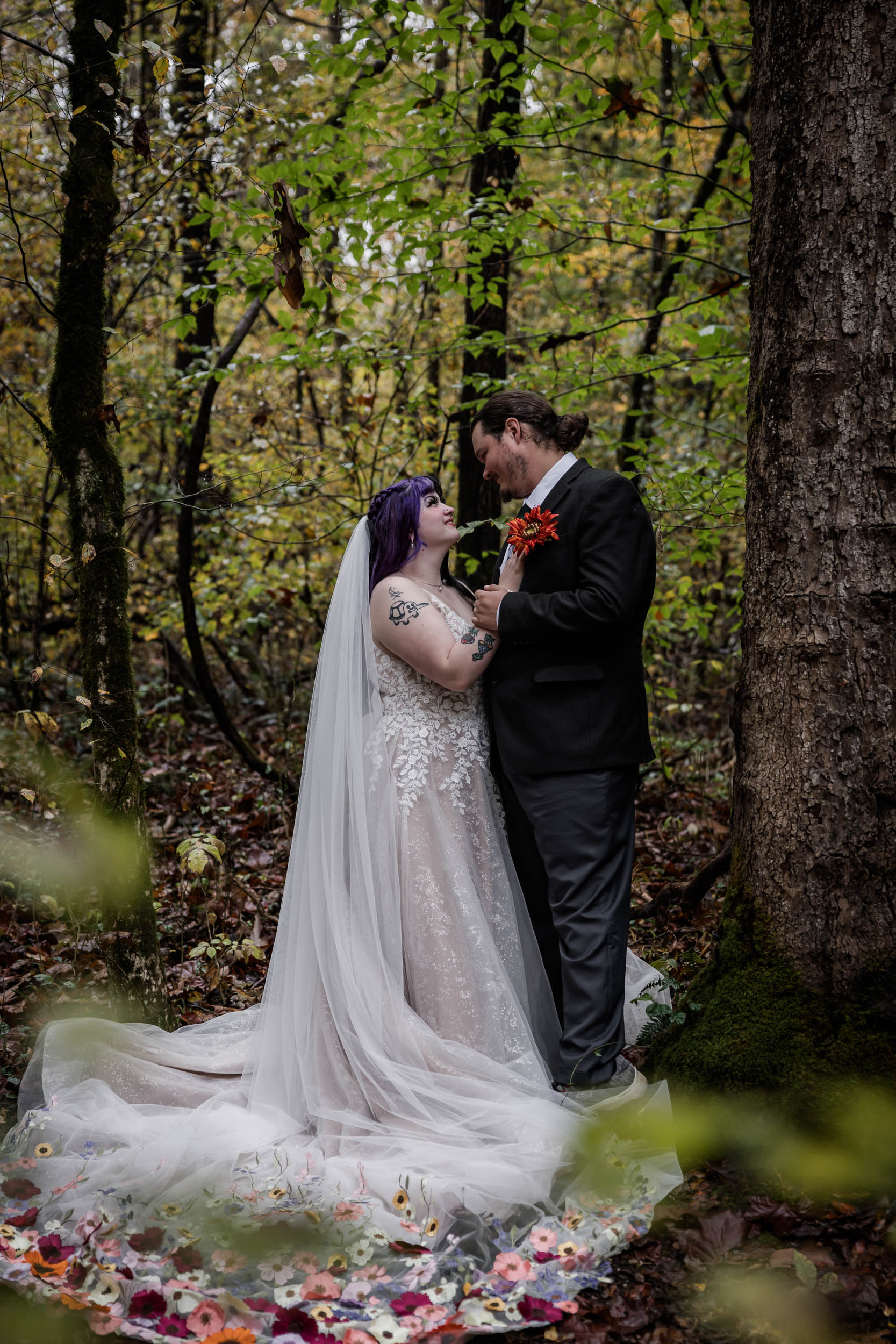 Smoky Mountain Bride and Groom 