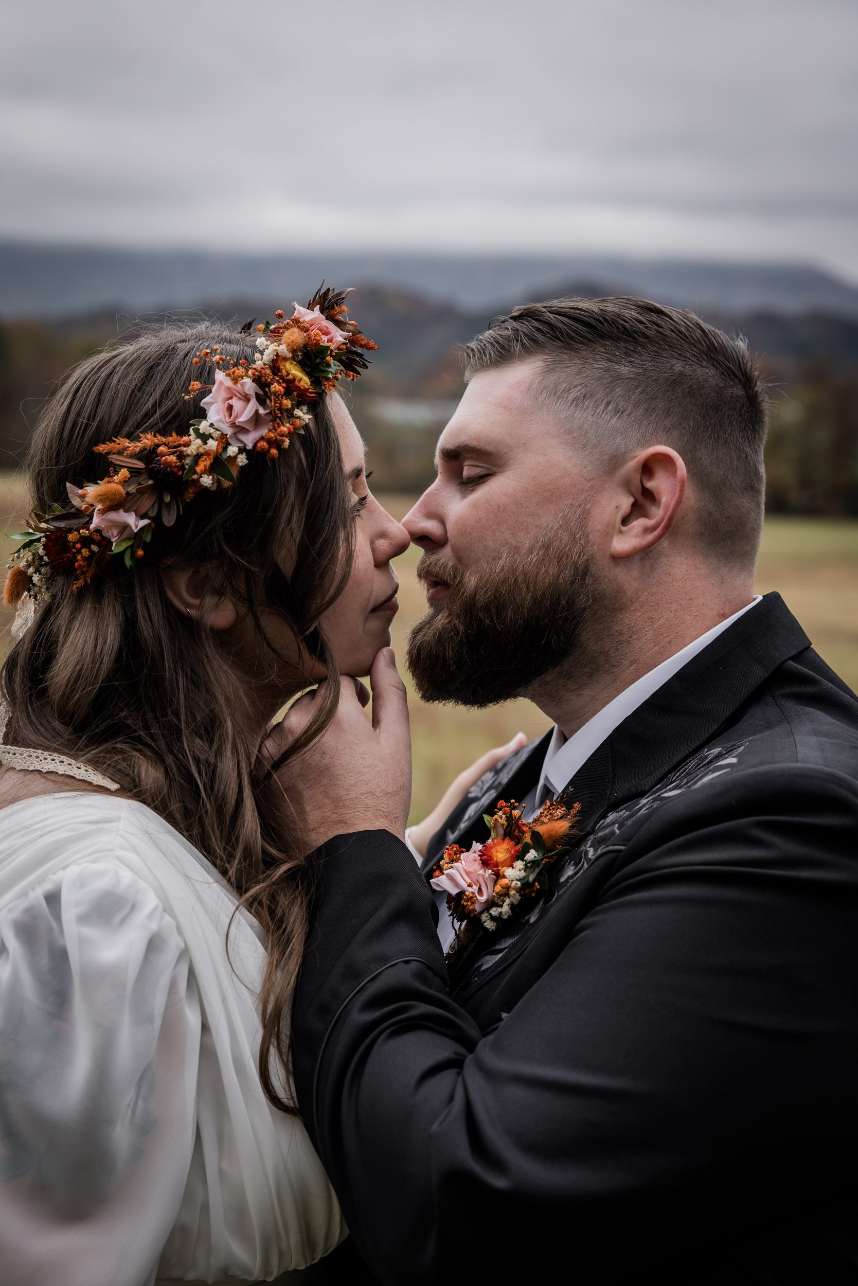 Smoky Mountain Bride and Groom 
