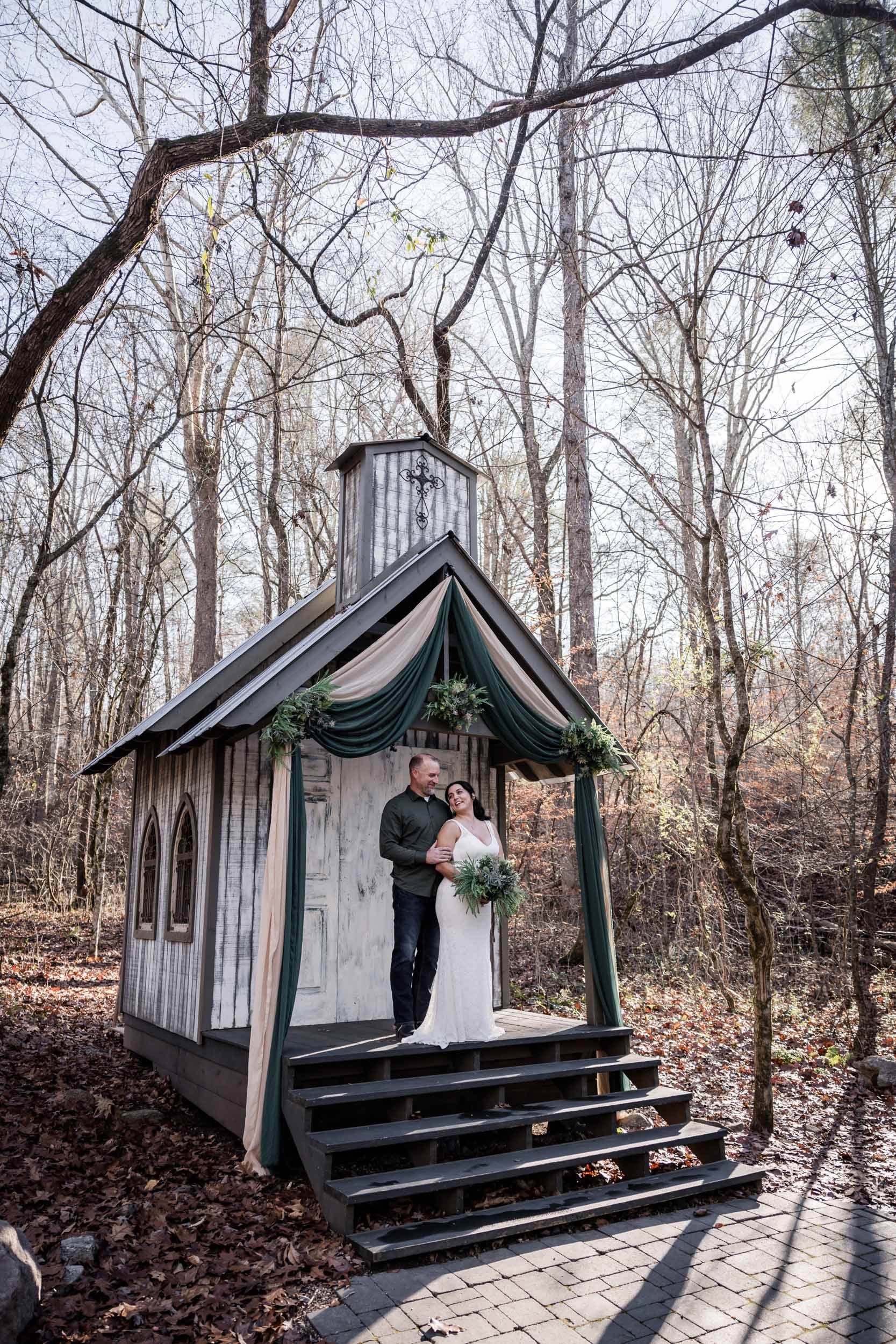Smoky Mountain Bride and Groom 