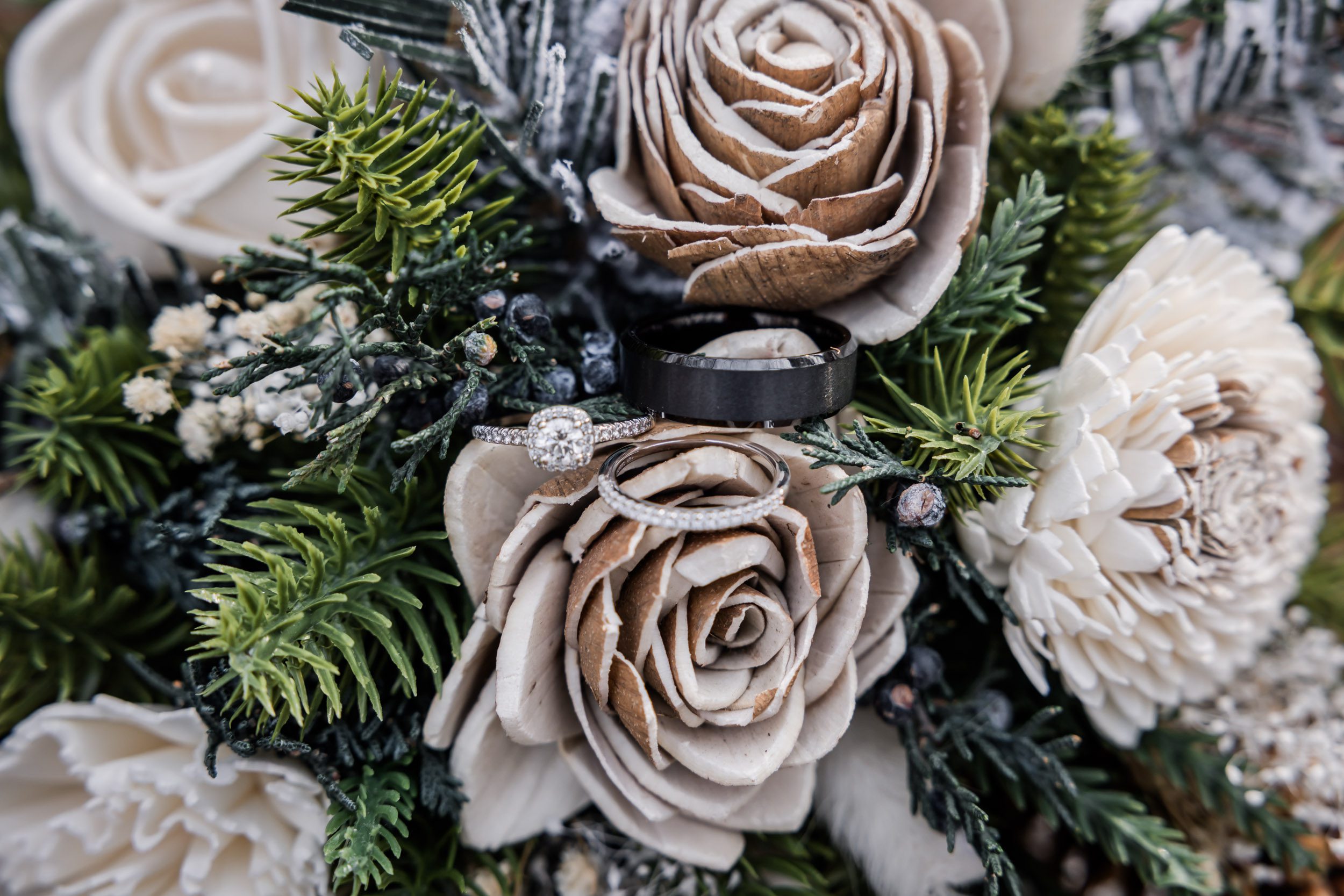 Wedding Bouquet and Wedding Rings 