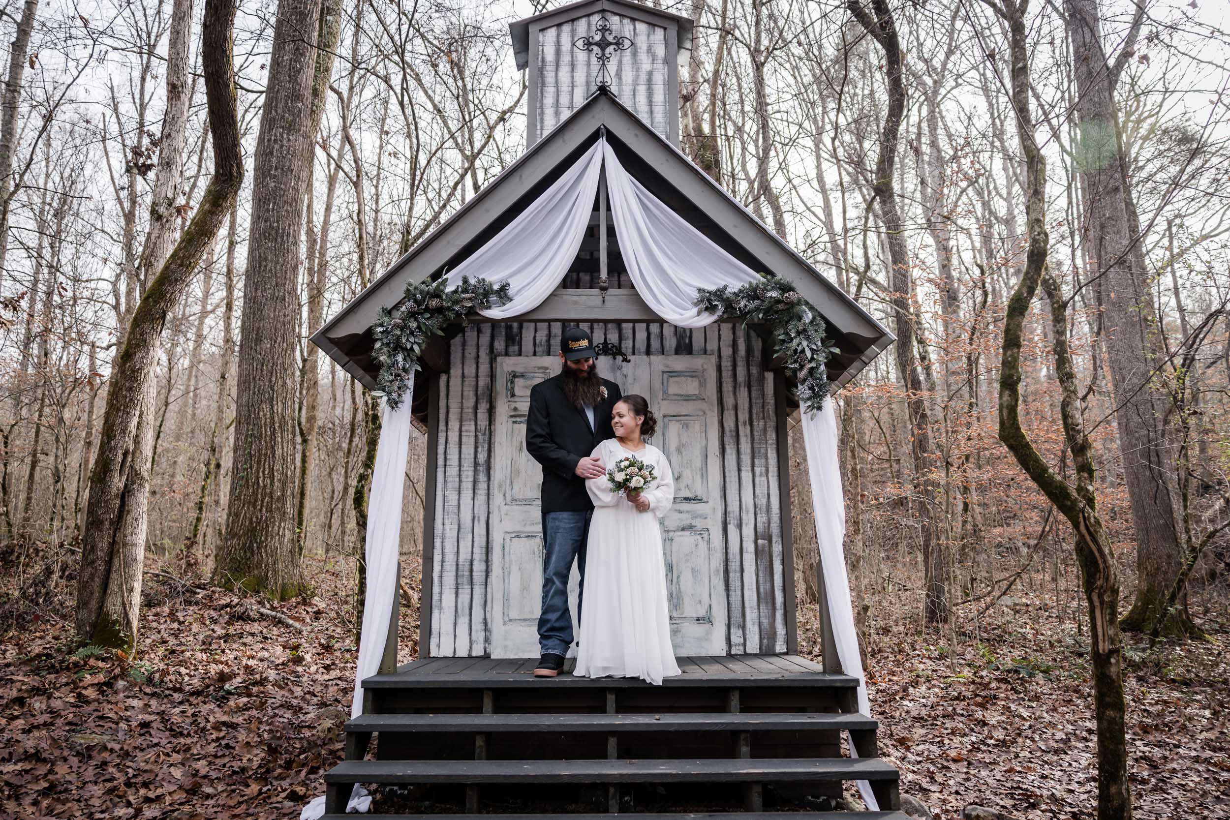 Smoky Mountain Bride and Groom 