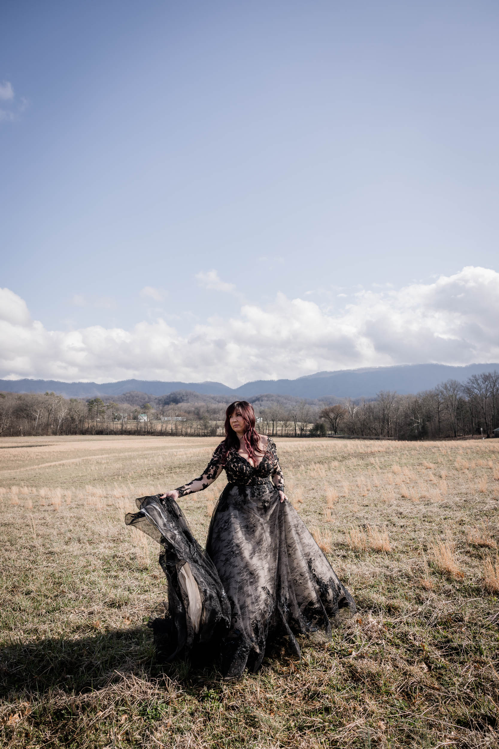 Black Wedding Dress Bride 