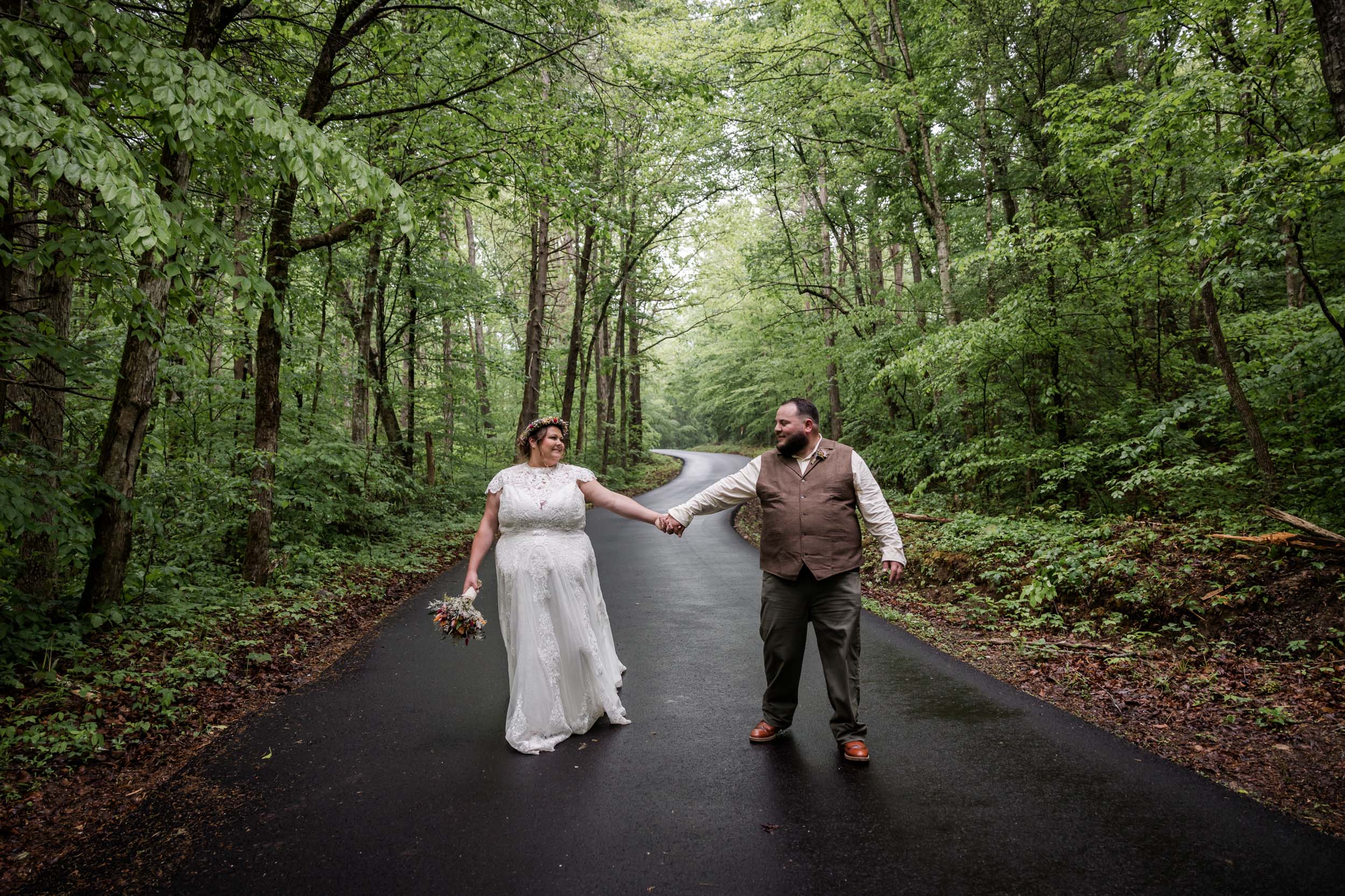 Smoky Mountain Bride and Groom 