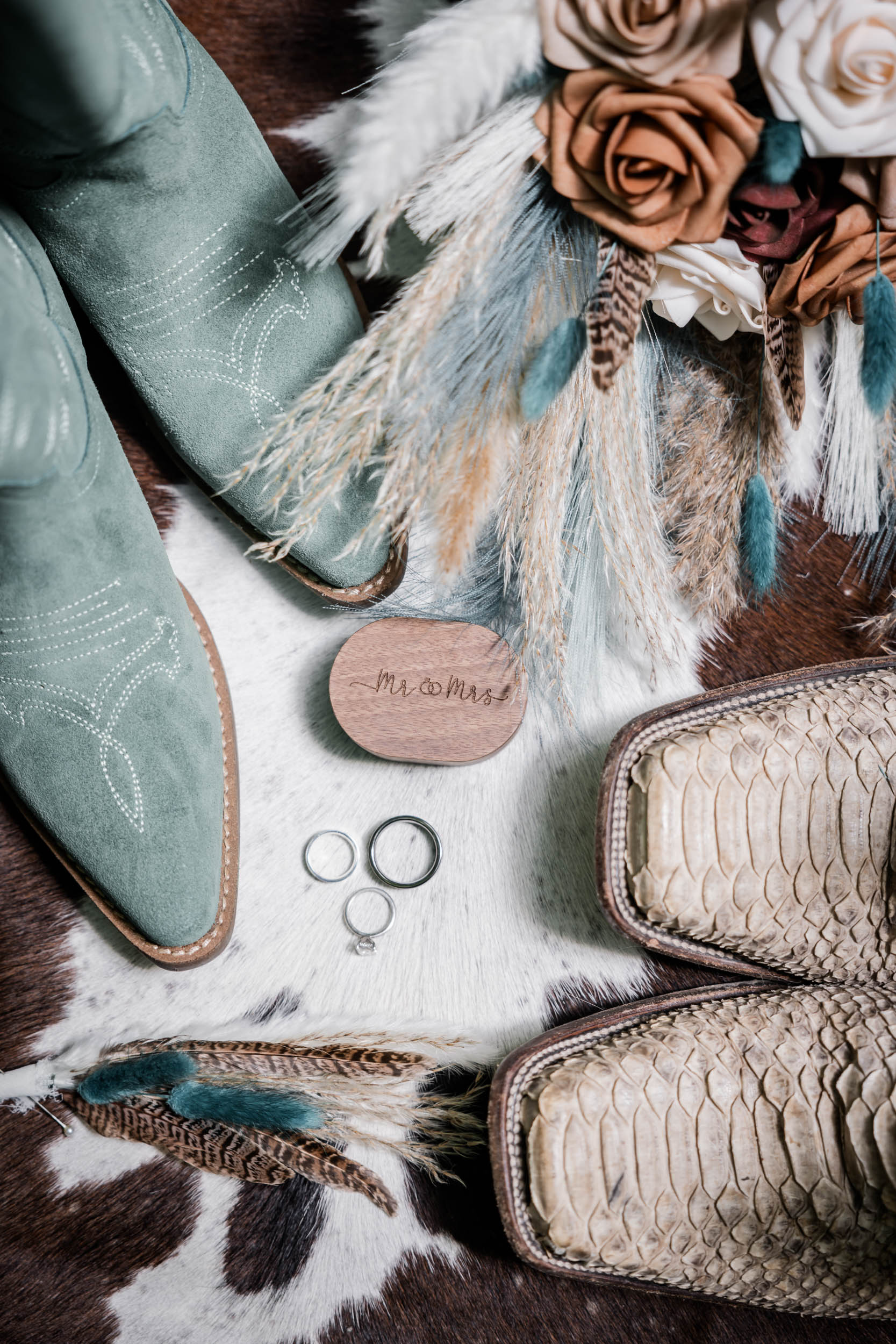 Wedding Boots, Wedding Bouquet, Wedding Rings 