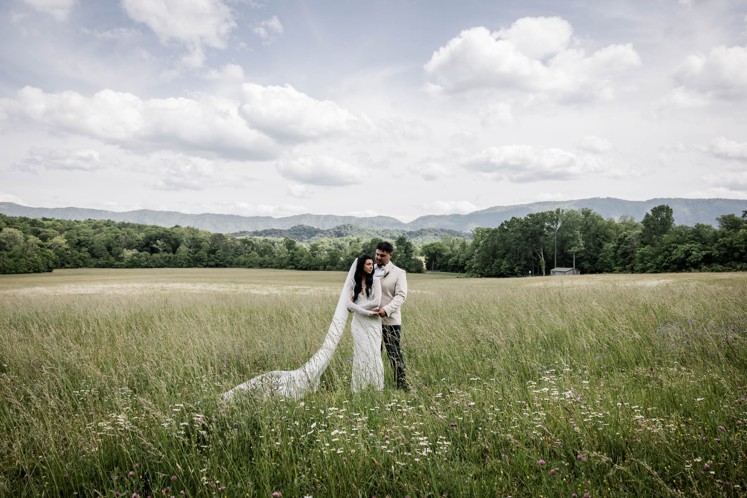 Smoky Mountain Bride and Groom 