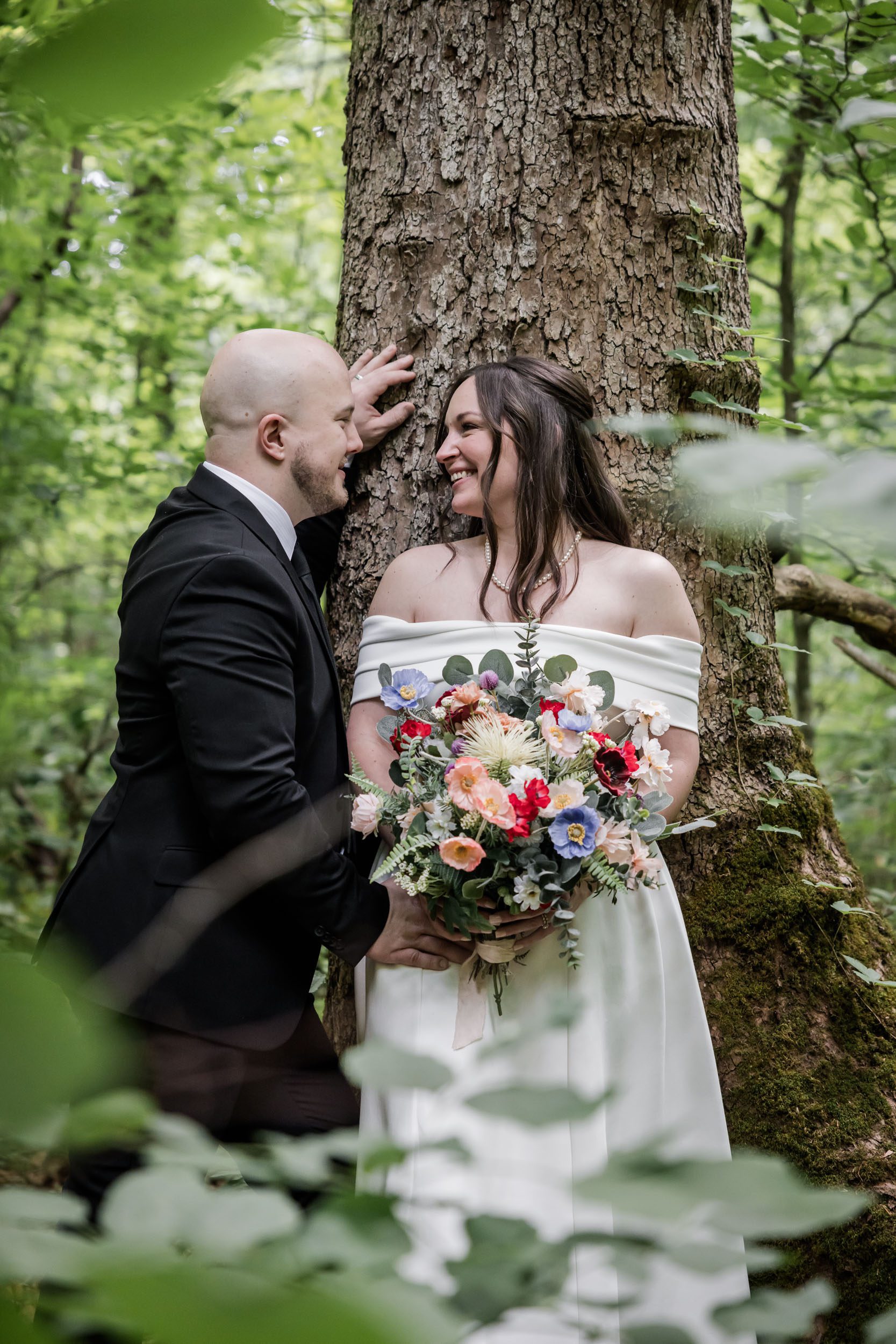 Smoky Mountain Bride and Groom 